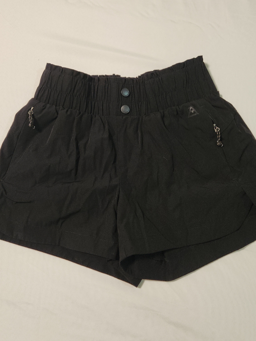 Avalanche Black Elastic High-Rise Athletic Shorts - Picture 2 of 8